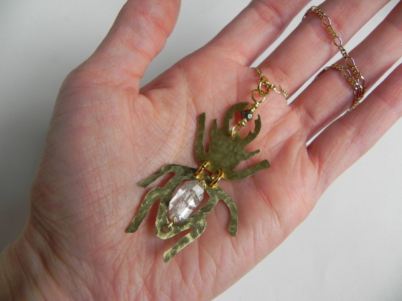 Statement necklace, Beetle beadwork necklace, metal cutout necklace, Insect necklace, entomology