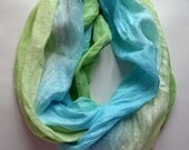 Oversized Linen Scarf - Linen Scarf - Green Bule Spring Scarf - Spring Fashion