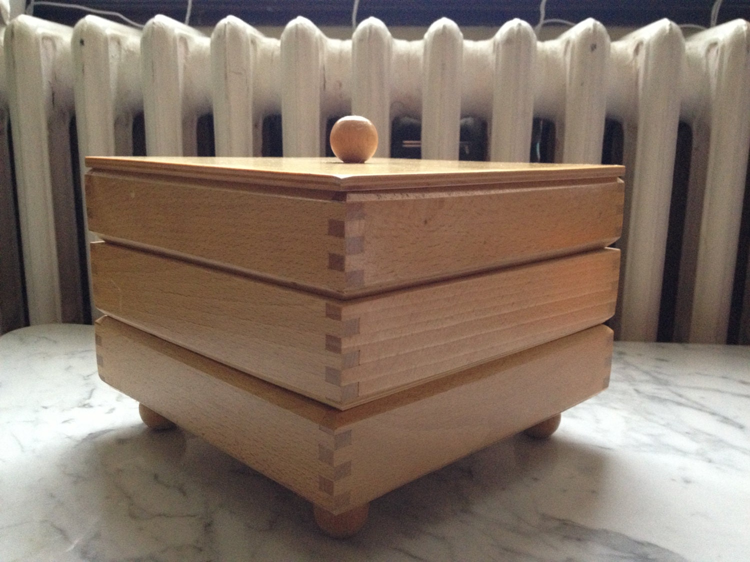 Wooden Dovetailed Stackable Sewing Box