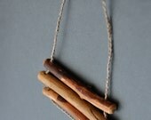light natural minimalistic pine wood necklace