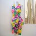 Stunning Vintage Morton Myles Halter Dress 80s Silk Watercolor Wiggle Dress Floral Halter Dress Size Small to Medium 6
