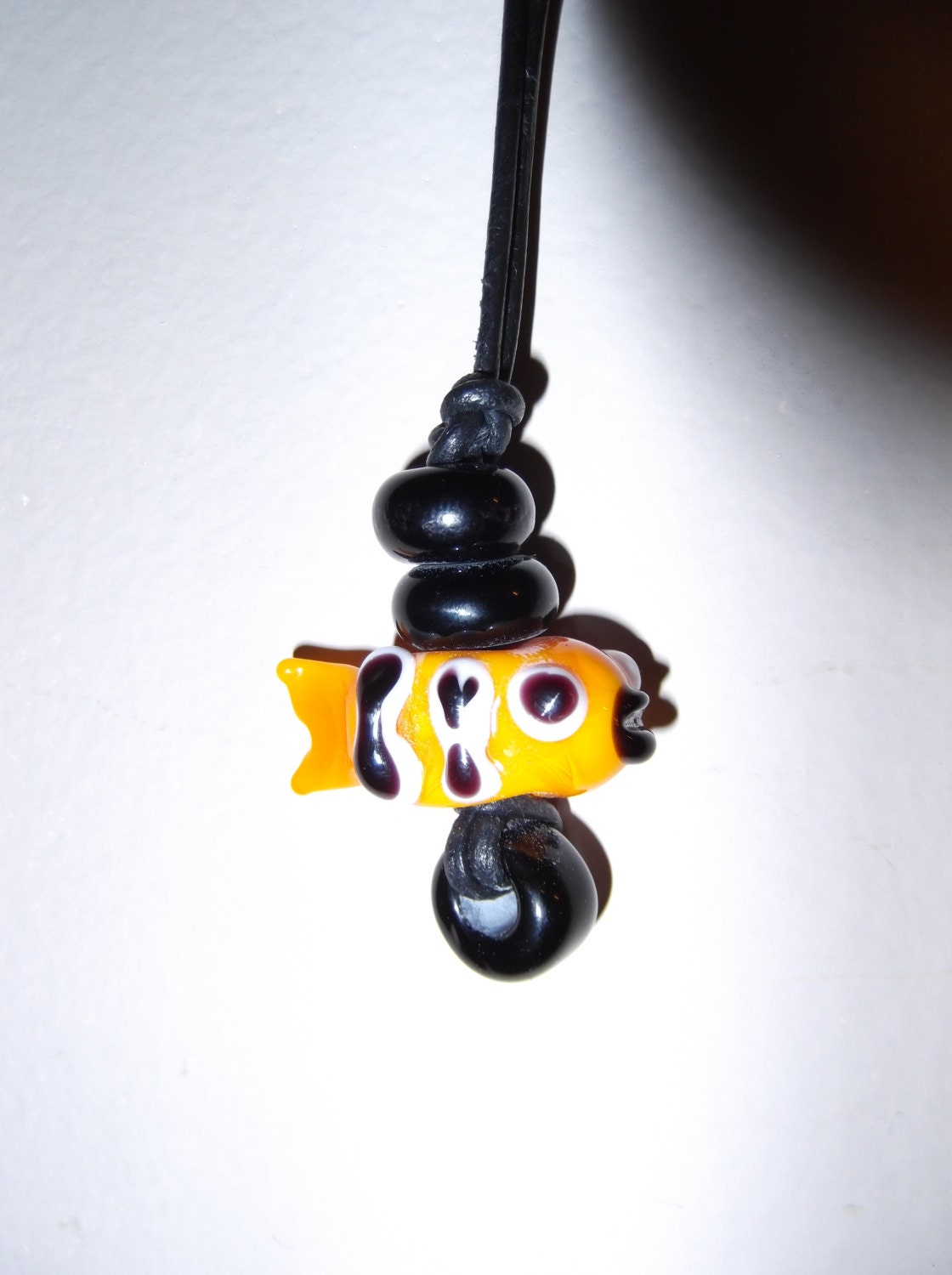 hand blown tropical fish glass beads necklace