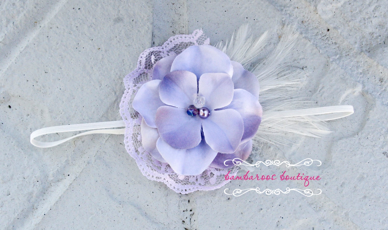 lavender baby headband, newborn headbands, lace flower headband, infant head band