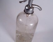 Seltzer Bottle NEW YORK Sebastiano Piccininni NYC 30s 40s Clear Glass
