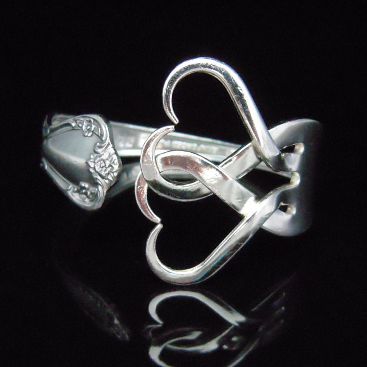 Fork Bracelet in Intertwining Hearts Design Number Two