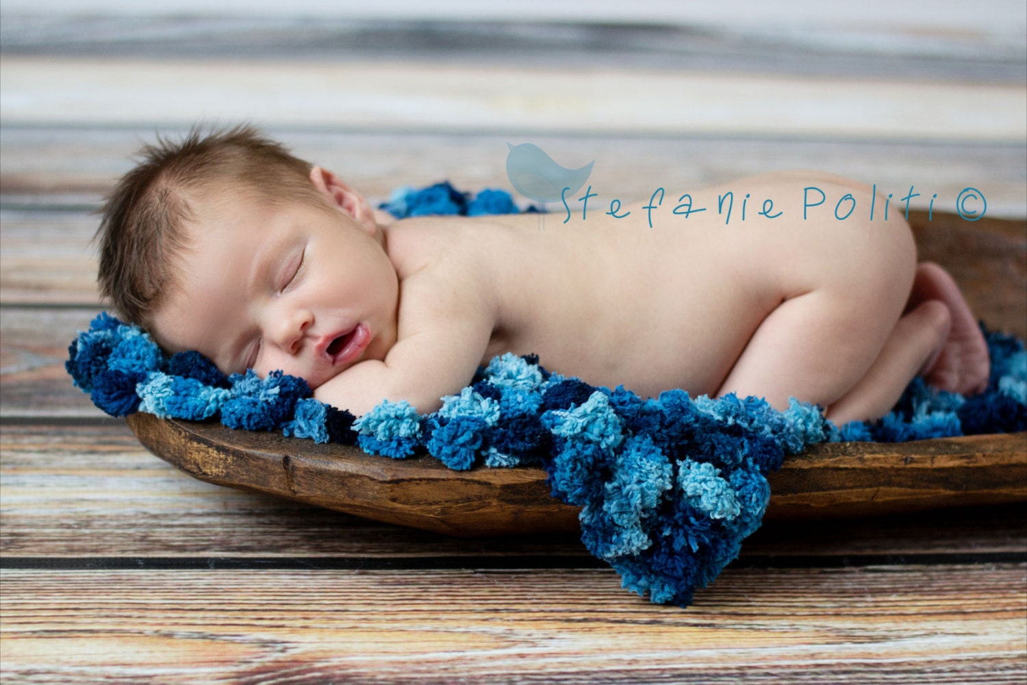 Pom Pom Blanket - Bucket Basket Filler - Newborn Photo Prop - Jestti