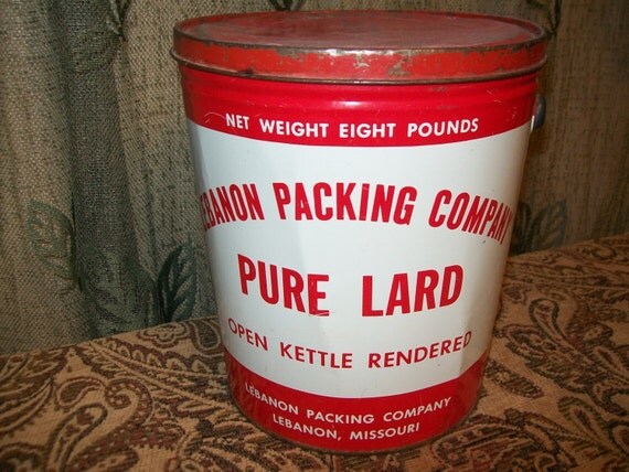 Lebanon Packing Company Pure Lard Open Kettle metal can Missouri