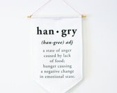 HANGRY WALL HANGING, flag, pennant, hangry, sign, banner.