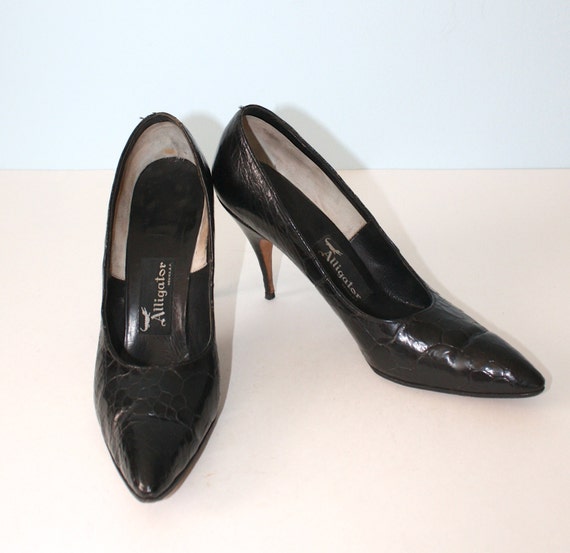 20 Off Sale 1950s Alligator Pumps Vintage By Foxybritvintage