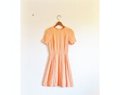 1940s-1950s UNIQUE sherbet tangerine dress
