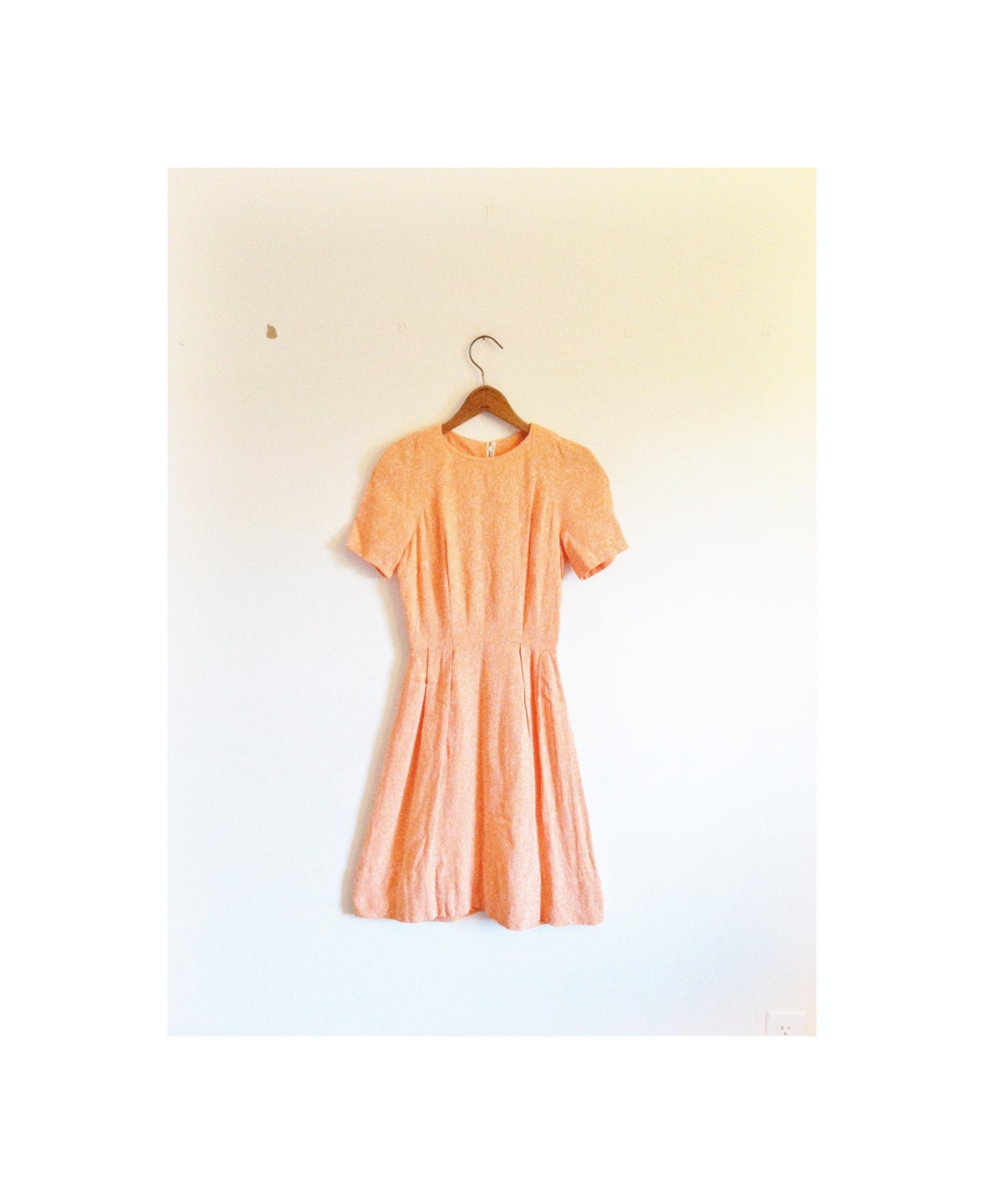 1940s-1950s UNIQUE sherbet tangerine dress