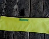 Soft Leather Pouch in lime green
