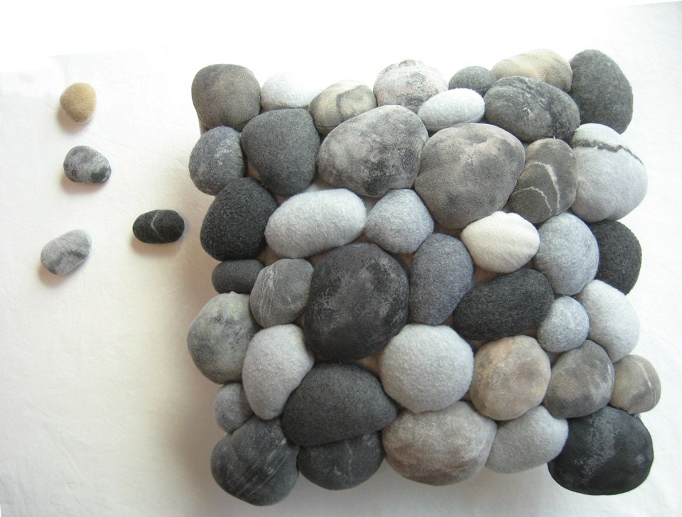 River rock pillow cover and insert