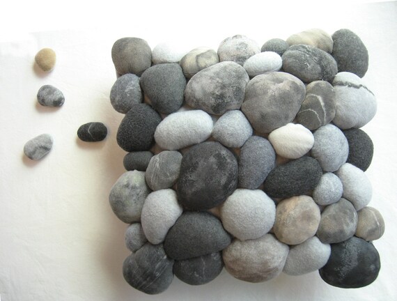 River rock pillow cover and insert