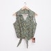 NOS vintage Floral  crop top tied shirt size M