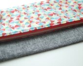 Fold Over Clutch - feathers