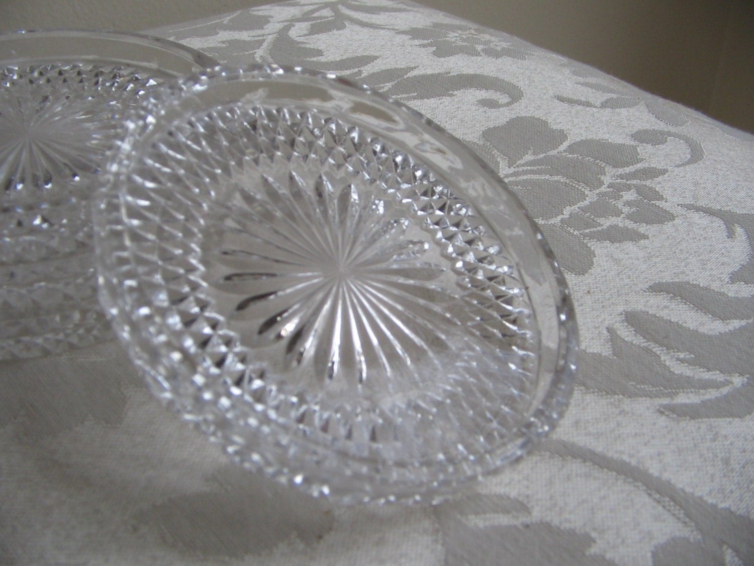 Vintage Crystal Coasters Set of 4 Starburst by vintagenowandthen