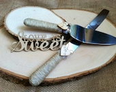 The Original Design -Rustic Wedding Cake Cutting and Serving Set. Rustic or Country theme Wedding