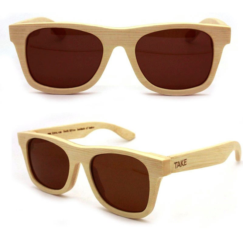 TAKE BY TAKEMOTO MJX1301 wayfarer handmade bamboo bigger sunglasses