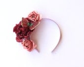 statement butterfly and rose headband // wedding headpiece, hair wreath, fascinator, spring racing carnival, summer party, bridal, romantic