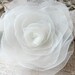 Wedding Hair Flower - Ivory Organza, Flower Girl Accessory, Bridal Accessory, Made To Order