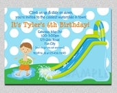 Waterslide Birthday Invitations Water Slide Birthday Party Invitations Printable Boy or Girls "THE ORIGINAL" Il_170x135