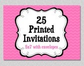 25 PRINTED INVITATIONS - 5x7 Invitations with Envelopes , SHIPS within 1-2 days by The Trendy Butterfly Il_170x135