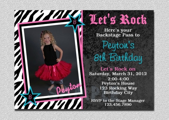 Rock Star Birthday Invitation Rock Star Birthday Party Invitation Printable Il_570xn