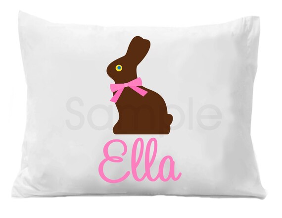 Chocolate Bunny Pillow Case Personalized Boys or Girls Il_570xn