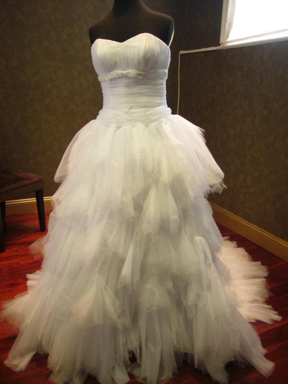 Princess Tulle Wedding Dress in White Ready to Ship