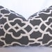 Schumacher - Summer Palace Fret - 12x18 inch - Smoke - Gray - Lattice Pillow - Designer Pillow - Designer Fabric - Decorative Pillow
