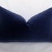 Cotton Velvet Pillow - Midnight Navy - 12x20 inch - BOTH SIDES - Navy Pillow - Velvet Pillow - Blue Pillow - Decorative Pillow - Designer