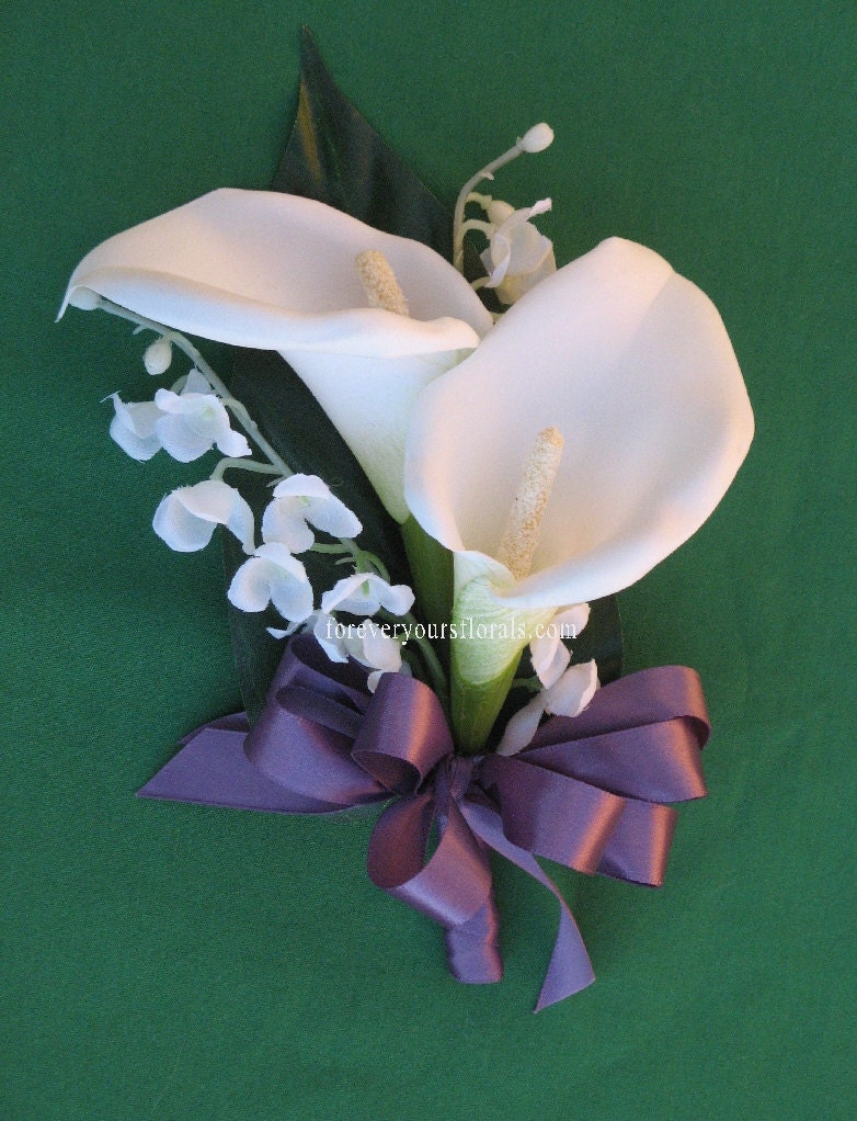 White Calla Lily Mother S Corsage Wisteria Calla By BridalBouquets