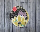 hidden Bear collage brooch pin or ornament