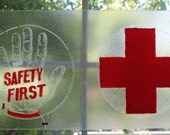 125. off SALE  Safety First glass art panel