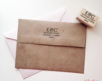 Custom Return Address Stamp - 2.5x1" Wooden Rubber Custom Stamp - Moving Announcement