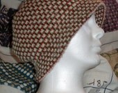 Vintage Crochet Green & Red Hat
