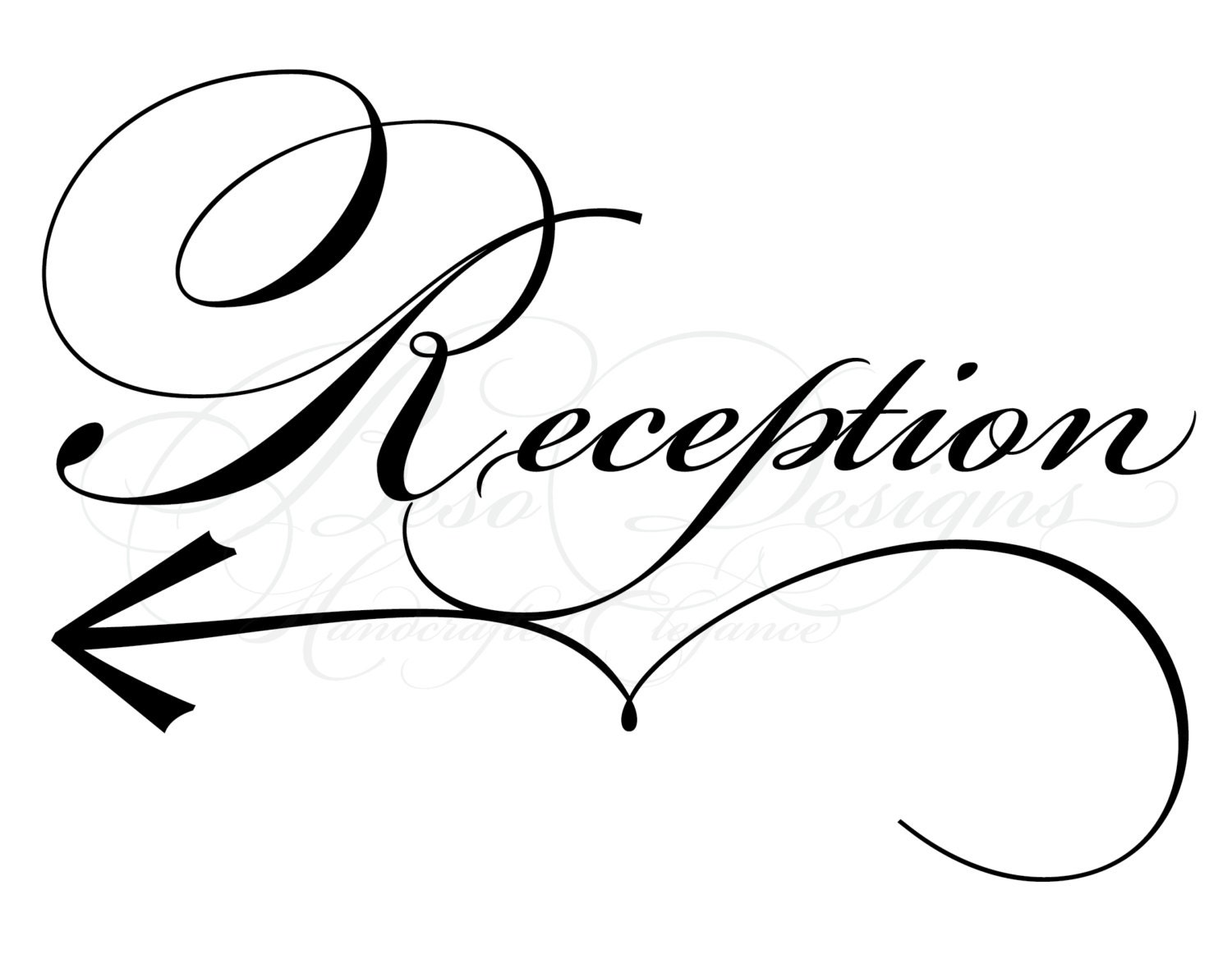 Instant Download Digital 11 x 14 Wedding Reception Sign Arrow LEFT Black Font