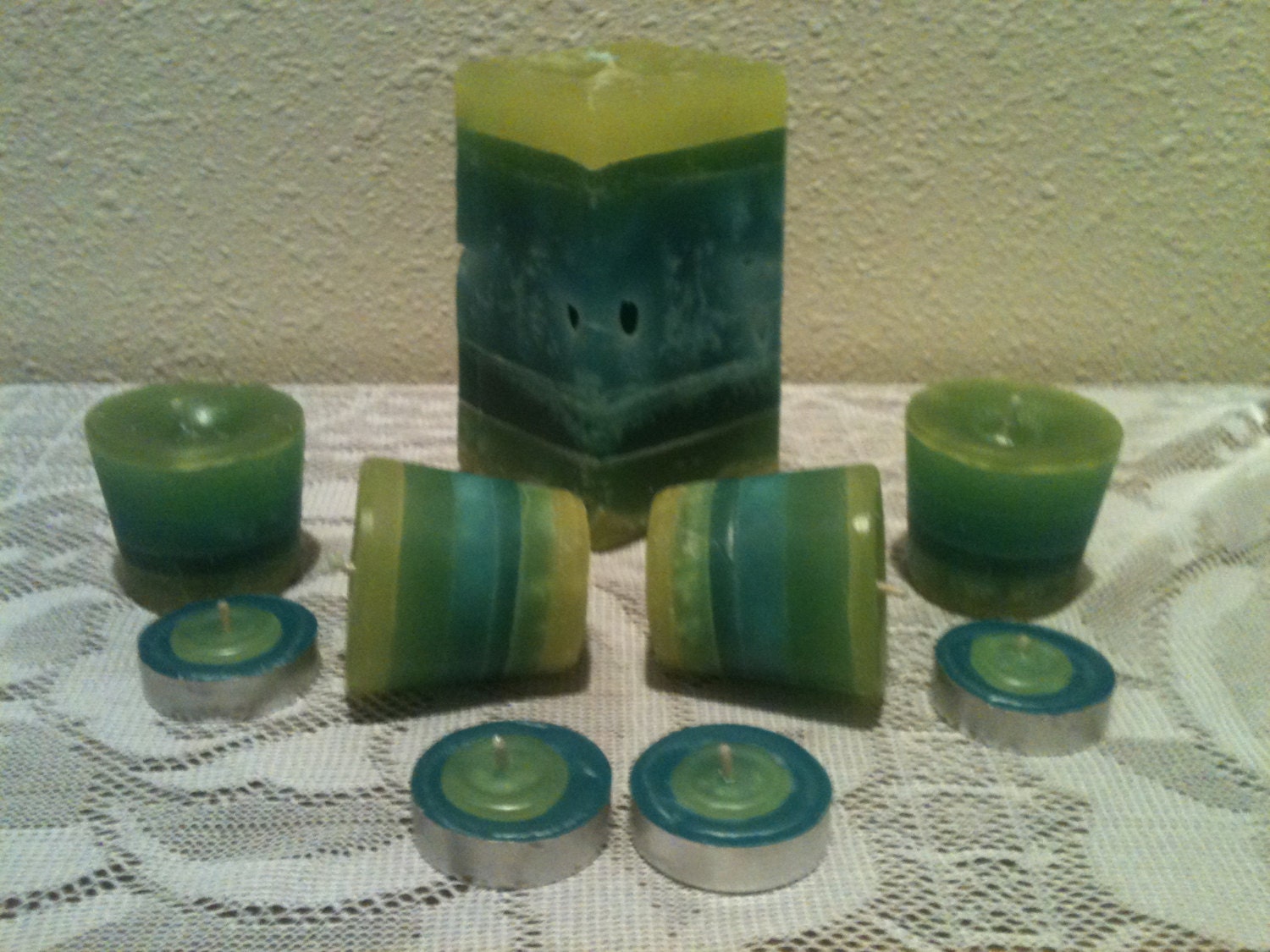 Ocean Breeze Scented Pillar Ice Candle Gift Set