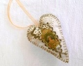 Vintage French Perfume Label Heart Sachet Lavender Fragrance