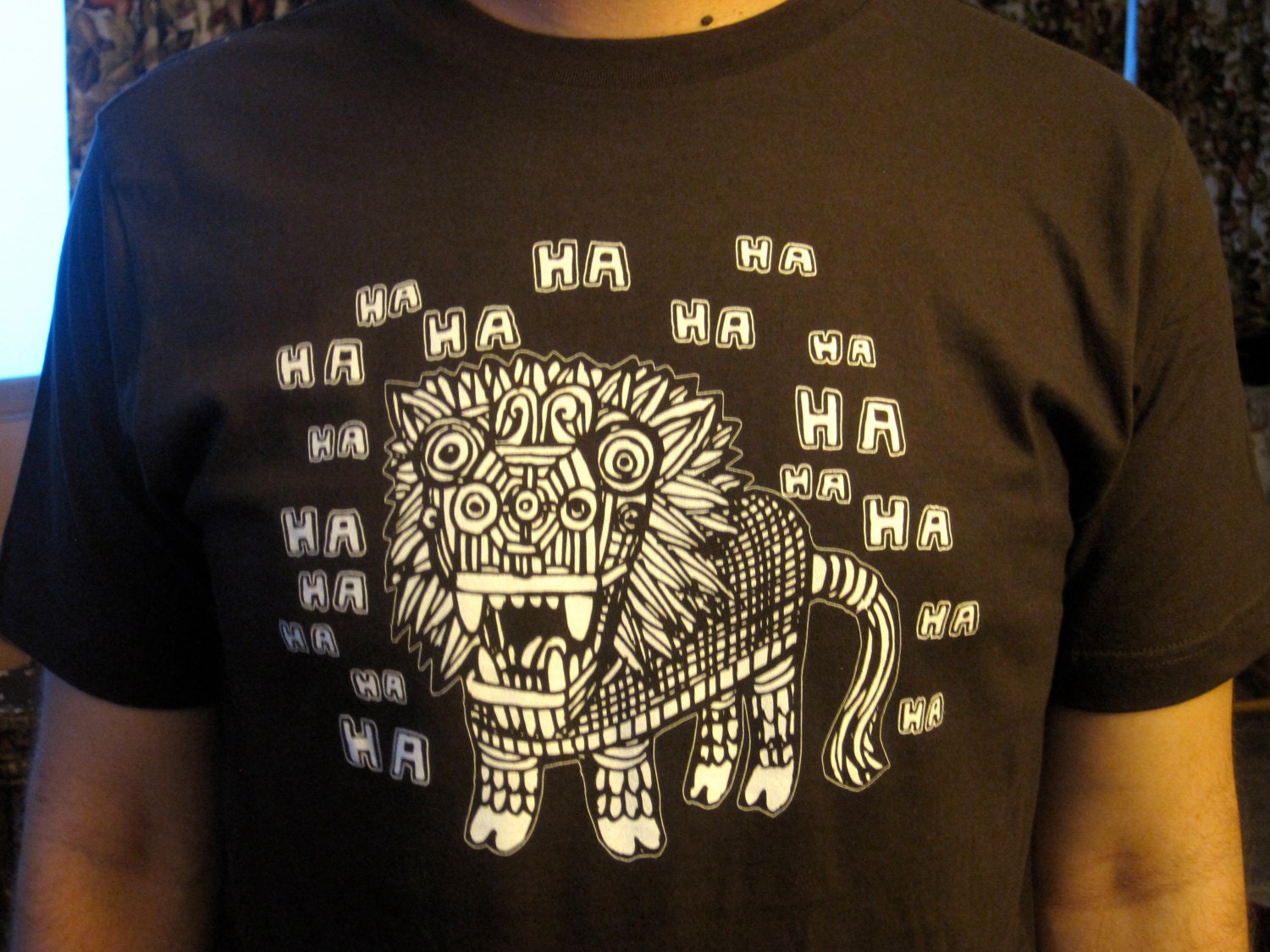 size small-Laughing Ghost Animal Shirt