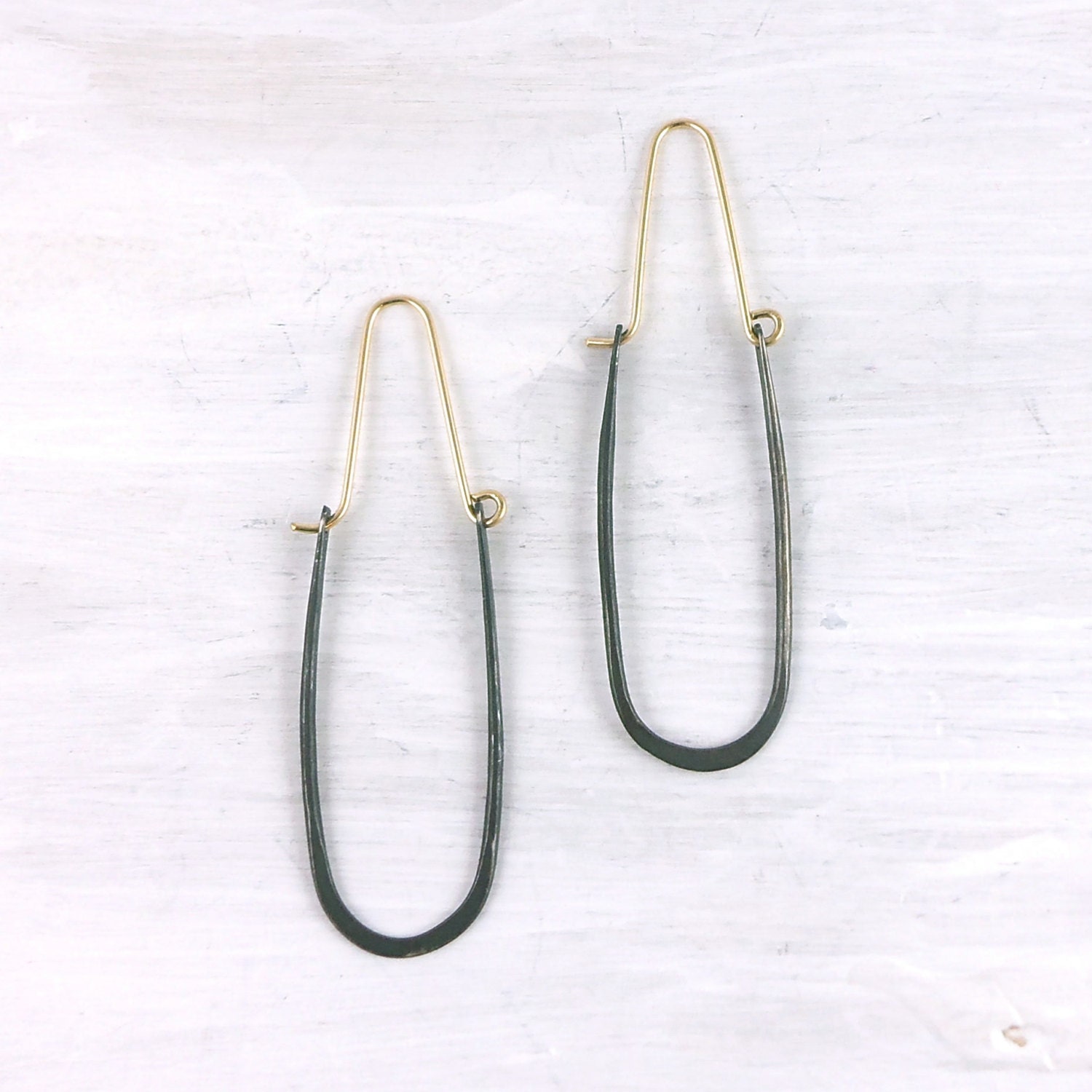 Good Fortune Long Hoop Earring - Mixed Metal