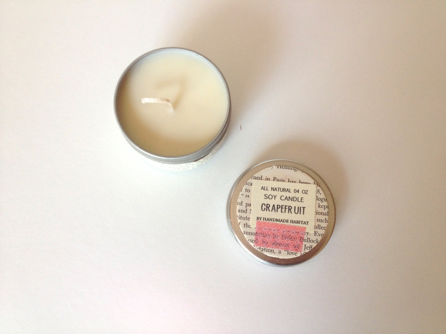 GRAPEFRUIT 4 oz Soy Candle - travel tin candle