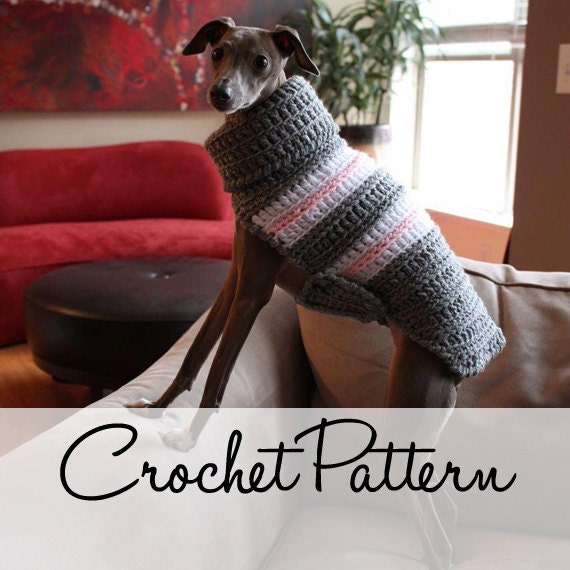 Instant Download - PDF Crochet Pattern for Small Breed Dog Sweater and Snood