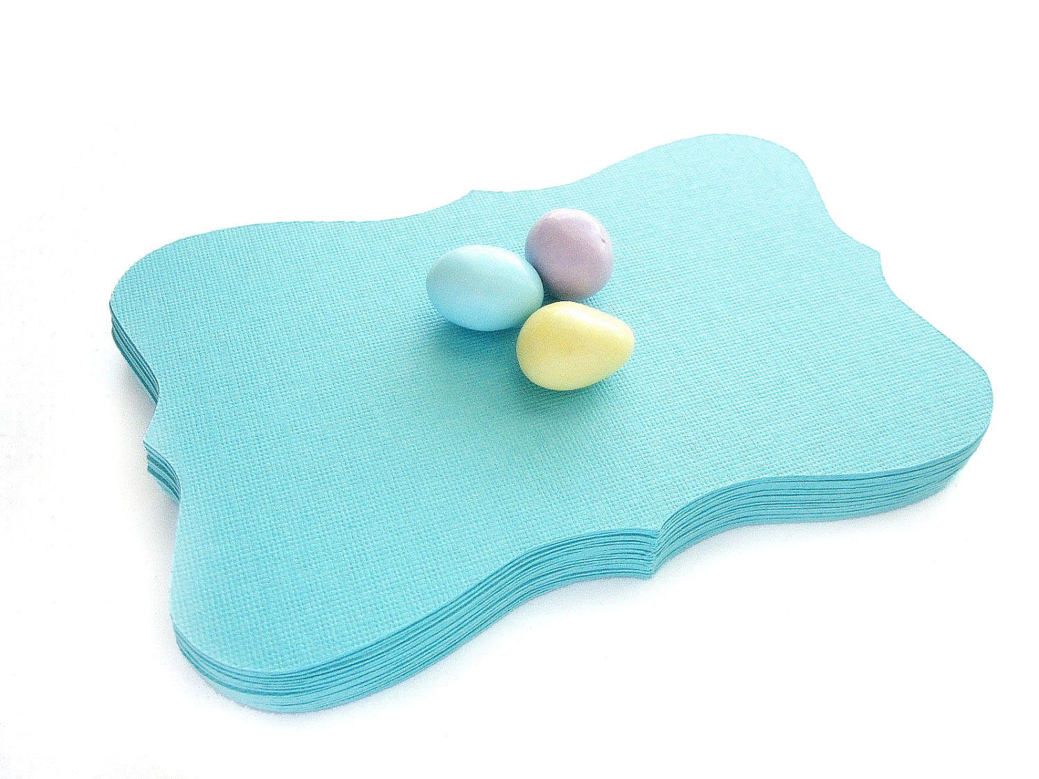24 Bracket cards (5.5 x 3.5 inches) in Turquoise Blue Textured Cardstock A18 Il_170x135