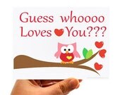 Guess who loves you, I love you card for valentines day A47 Il_170x135