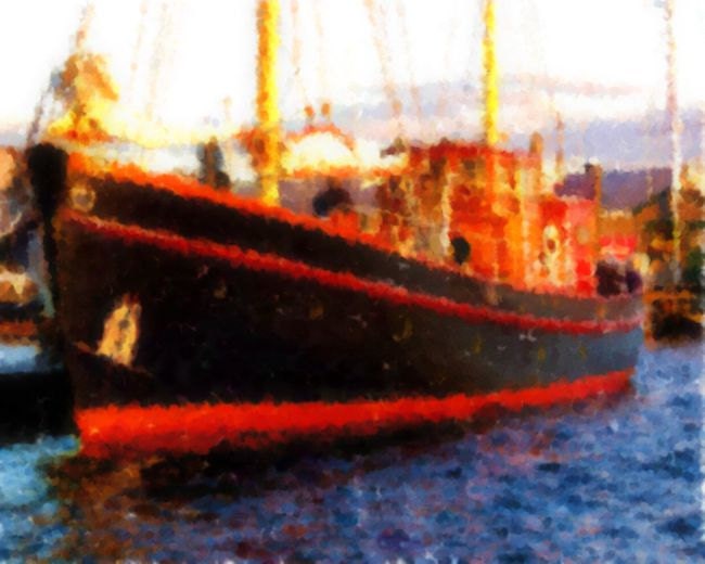 Watercolor Painting SHIP Harbor 8x10 Giclee Art Print Nautical Art