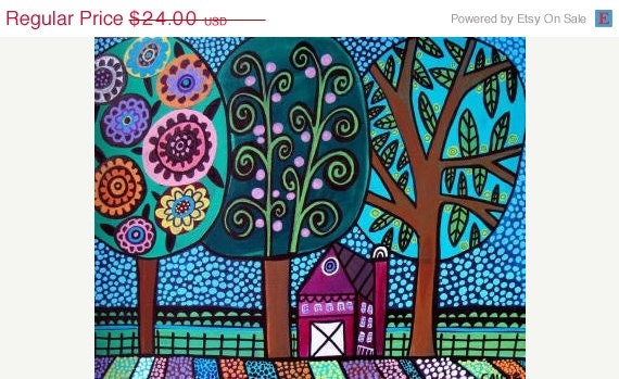 50 OFF SALE - Landscape Art - LANDSCAPE Abstract Tree Art Poster Print Modern Folk Art - Wedding Gifts