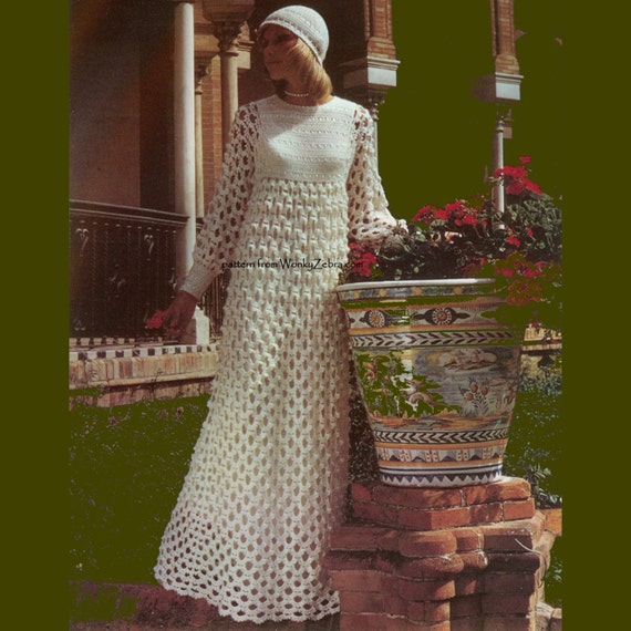 Vintage Crochet Pattern 244 PDF Arch Lace Wedding Dress from WonkyZebra