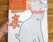 Kids Wall Decal Bear Decal Squirrel Decal Tea Party Sticker Picnic Wall Decal Removable Vinyl Sticker